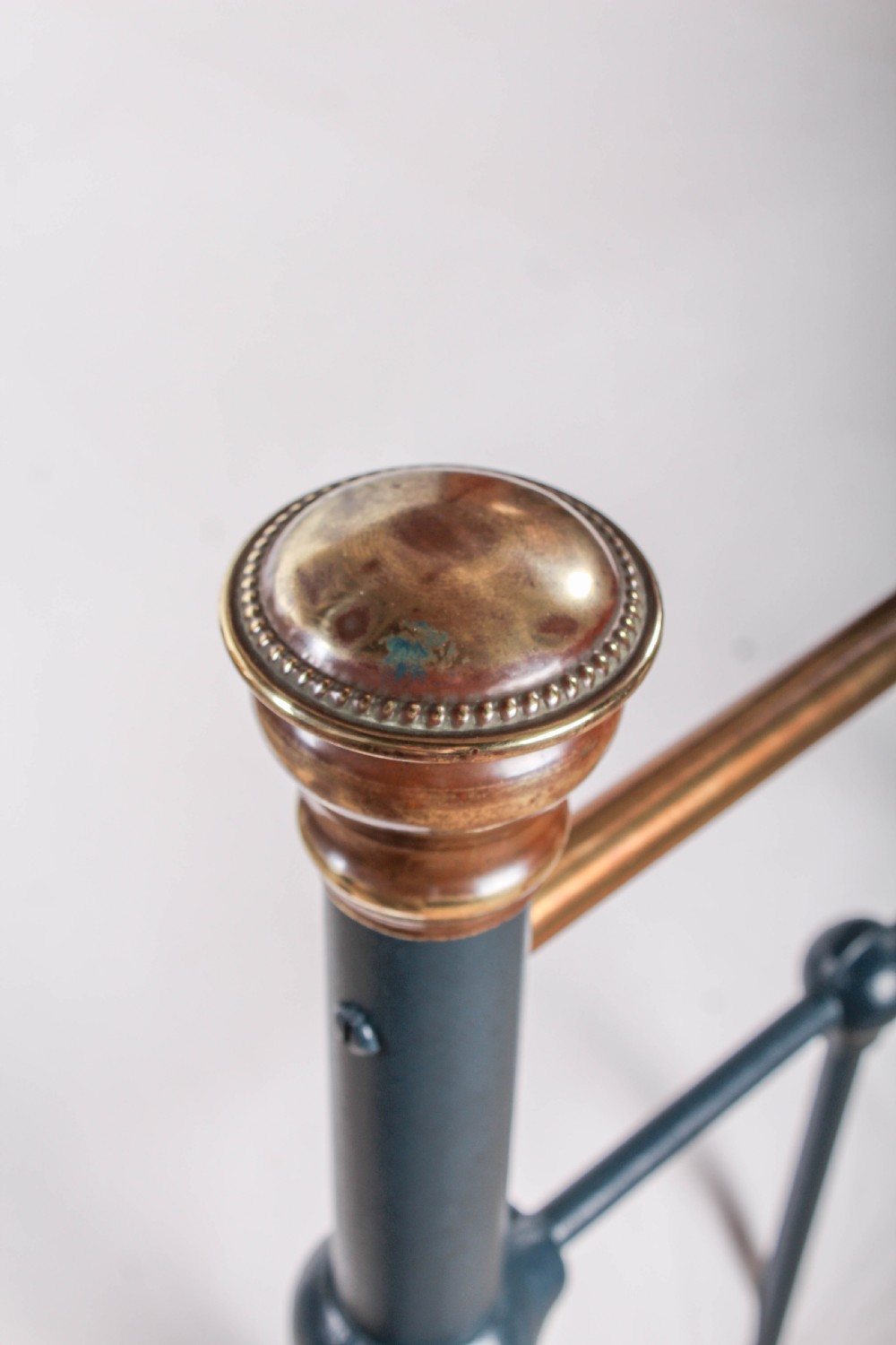 Classic simple Edwardian brass and iron double bed View III