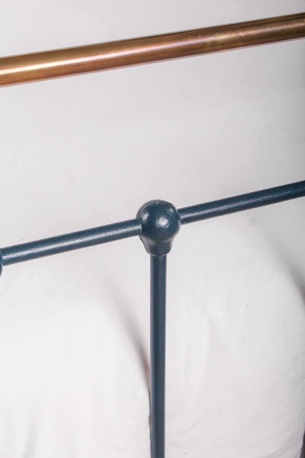 Classic simple Edwardian brass and iron double bed View VII