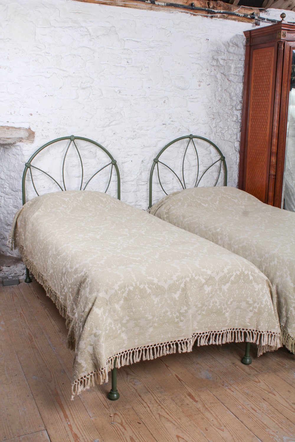 Pair of Fashionable Geometric Single No End Beds View VI