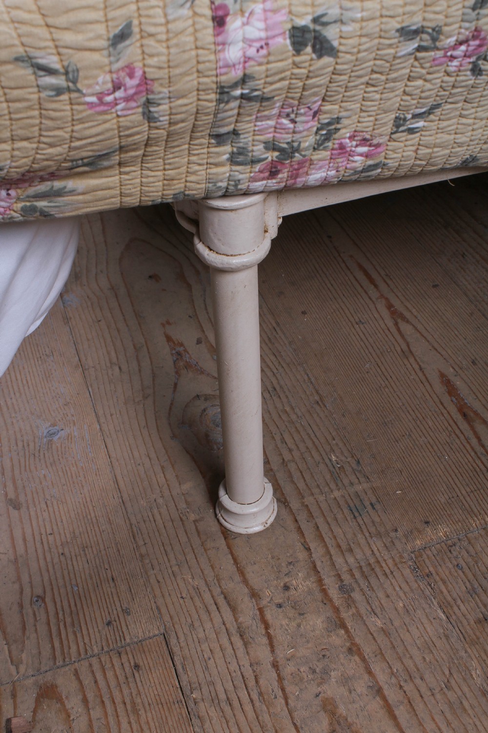 Attractive French Iron Double No End Bed with Floral Detail View IV
