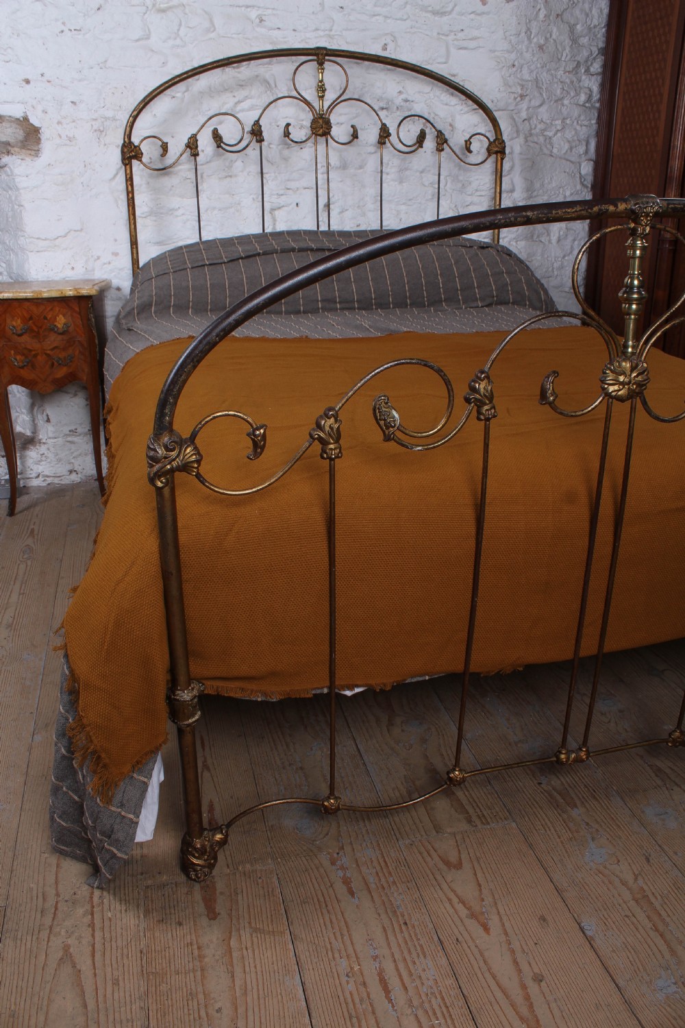 Rare Find American Double Bed with Original Aged Finish View VI