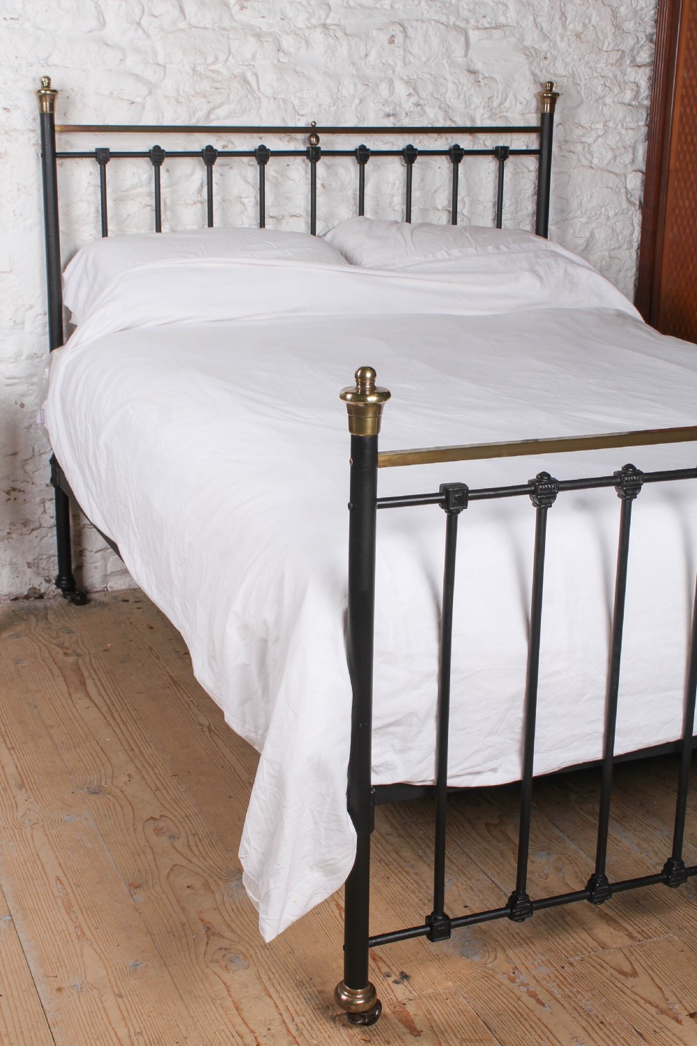 Classically Tasteful Edwardian Brass and Iron King Size Bed  View II