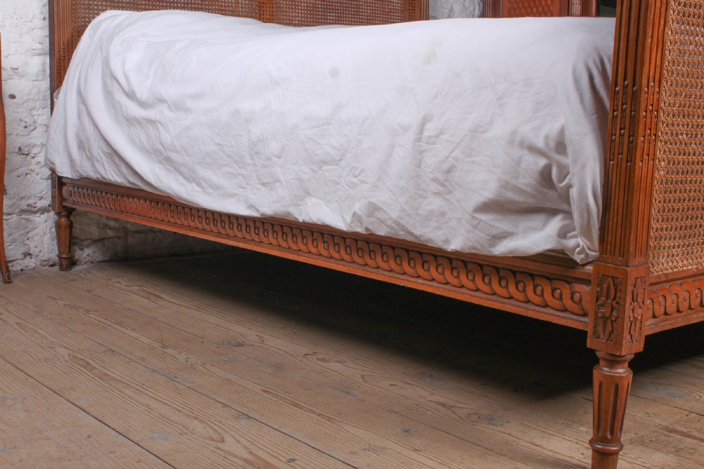 Handsome simple Louis  XV1 style caned king size bed View III