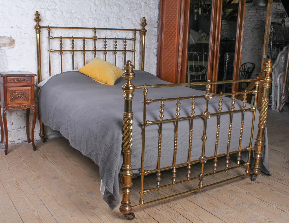 Incredible Quality All Original Brass King Size Bed: 