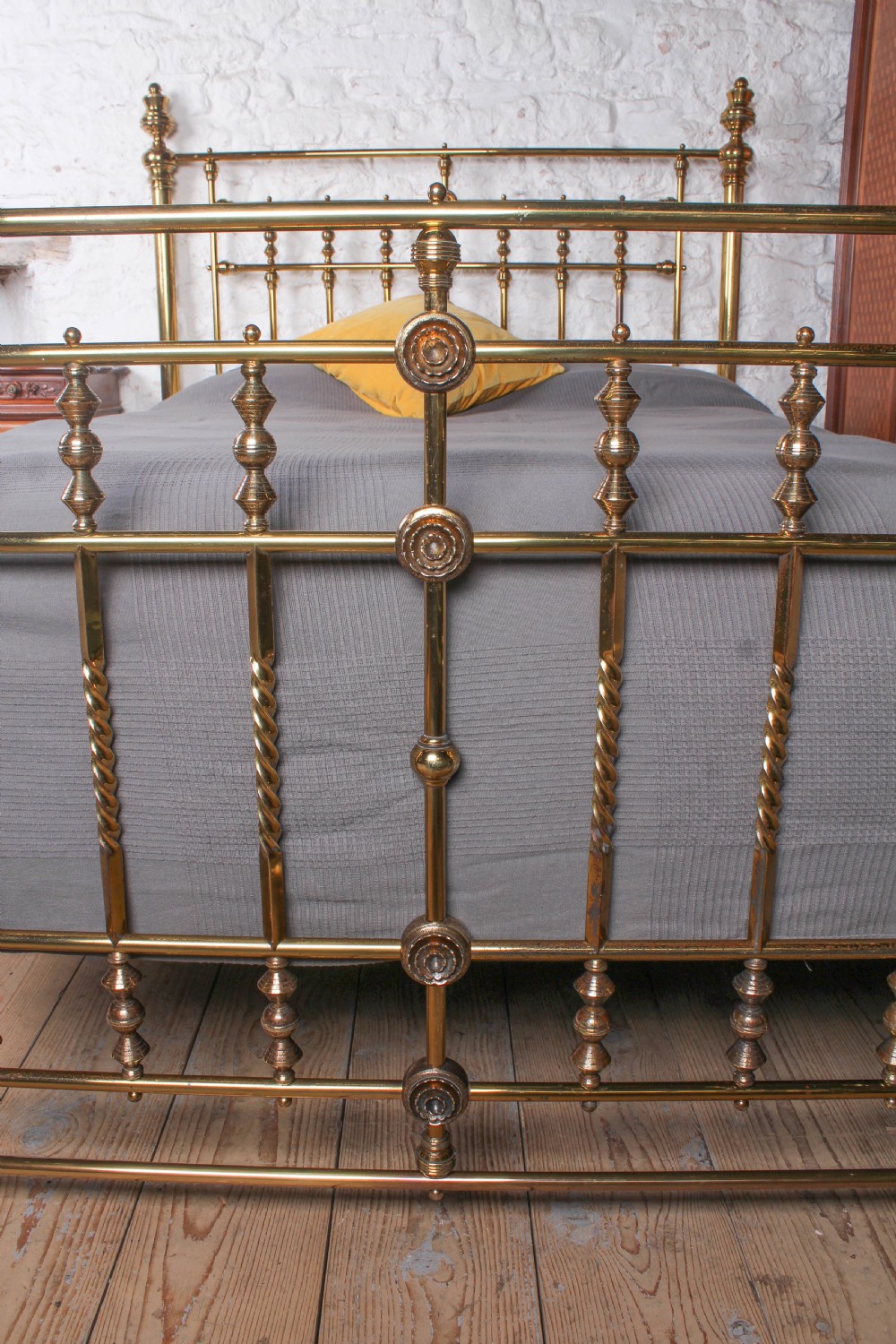 Incredible Quality All Original Brass King Size Bed:  View V