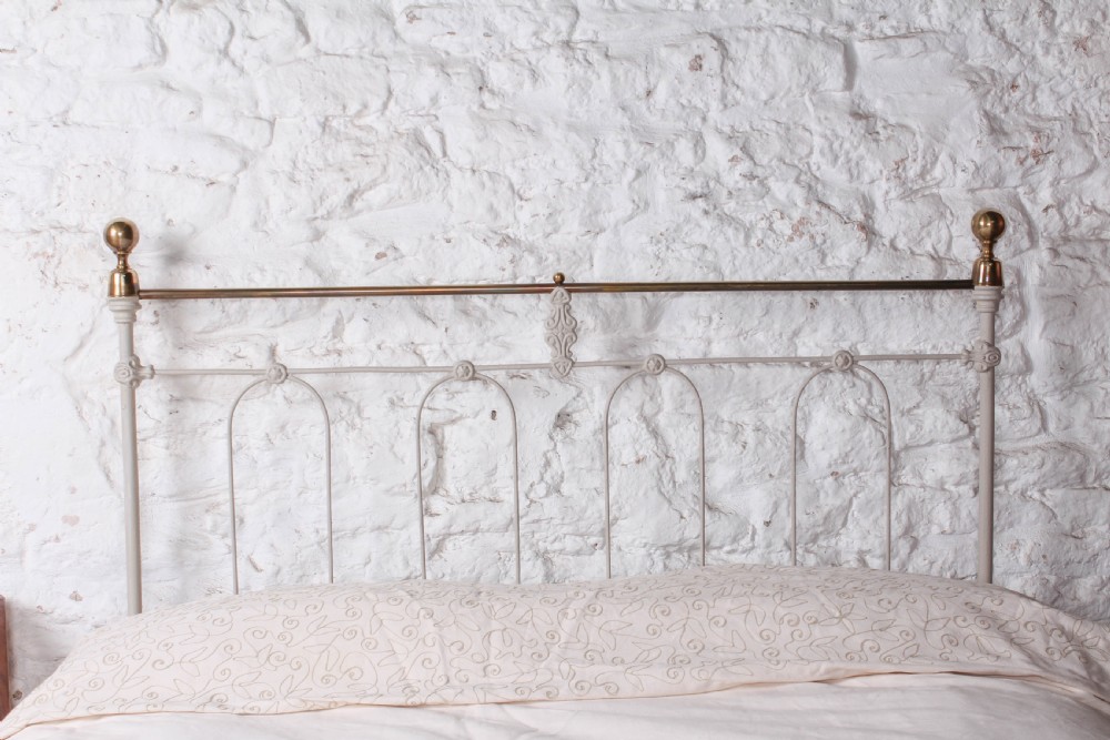 Unusual and individual Victorian double brass and iron bed  View IV