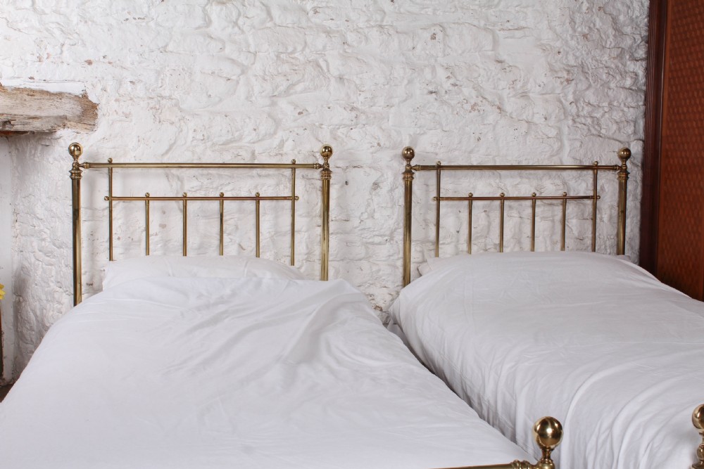 Charming Schoolbred All Brass Single Beds – Can be Joined View VI