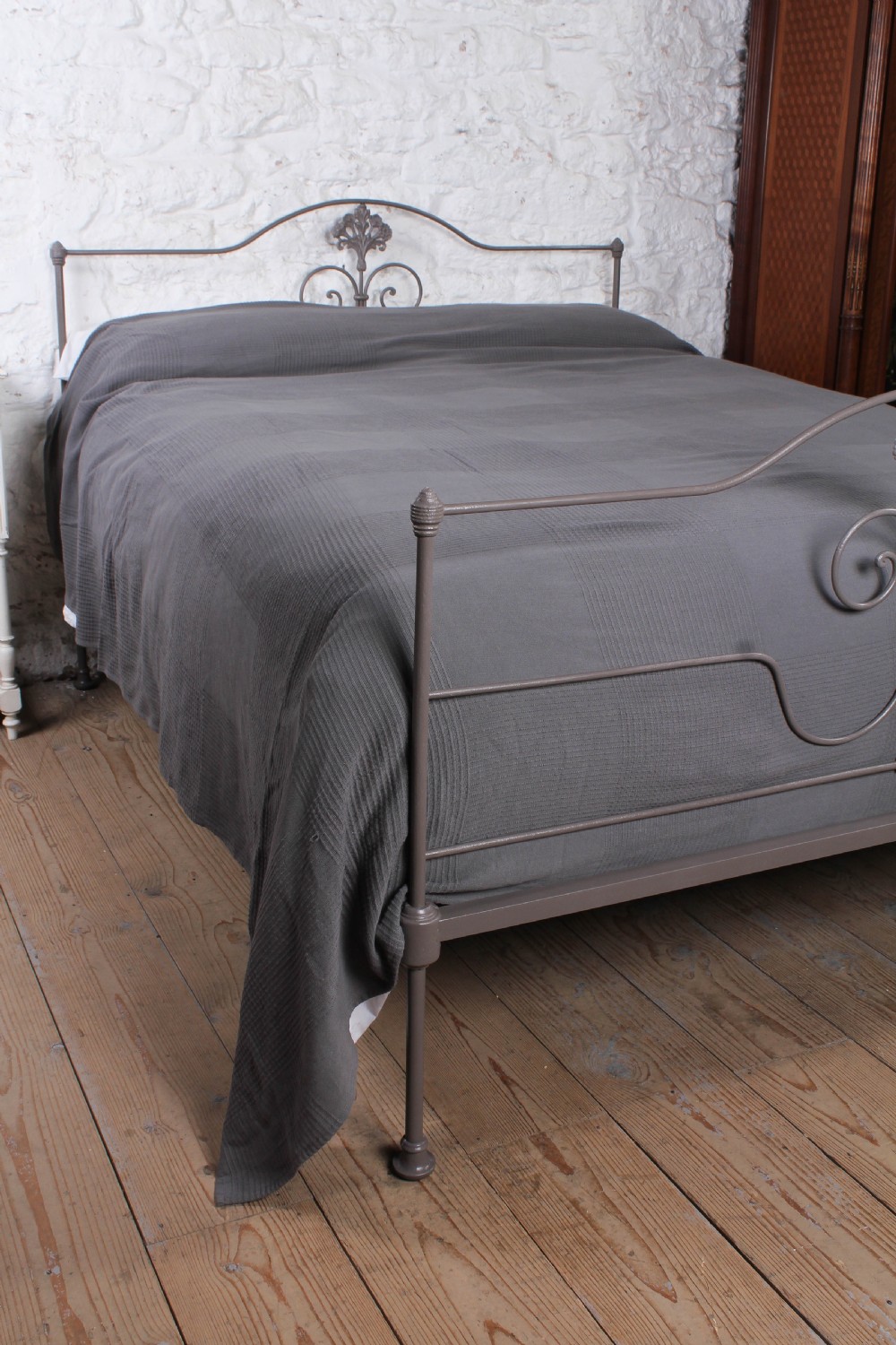 Very Nice King Size Portuguese Bed in Lovely Neutral Tone View IV