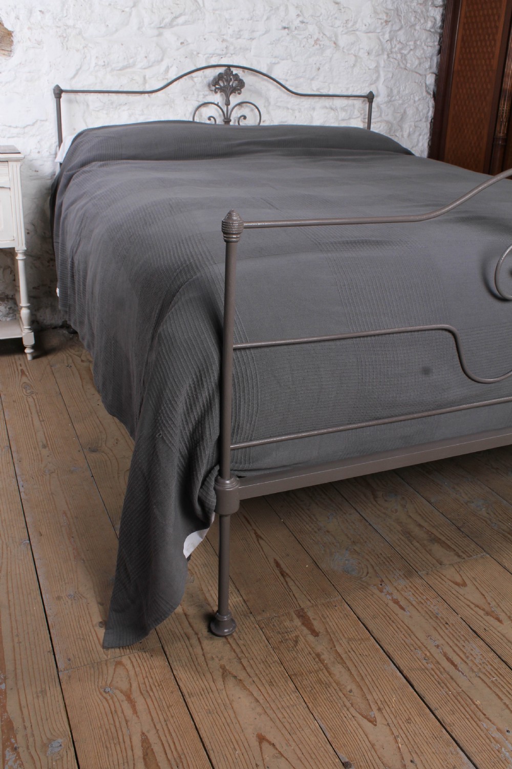 Very Nice King Size Portuguese Bed in Lovely Neutral Tone View VI