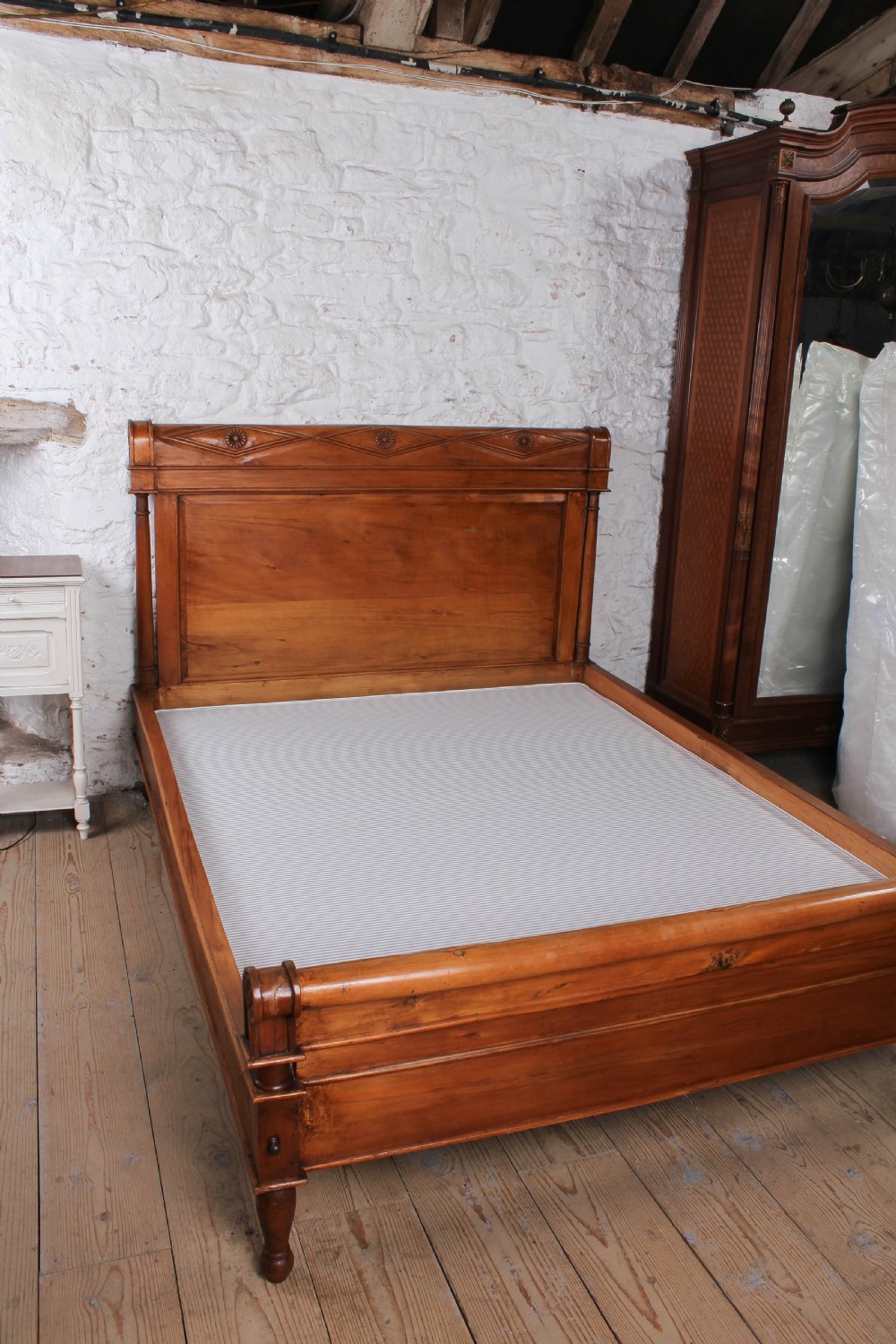 Very Nice French Sleigh King Size Bed with Delightful Low End – Includes Bed Base View IX