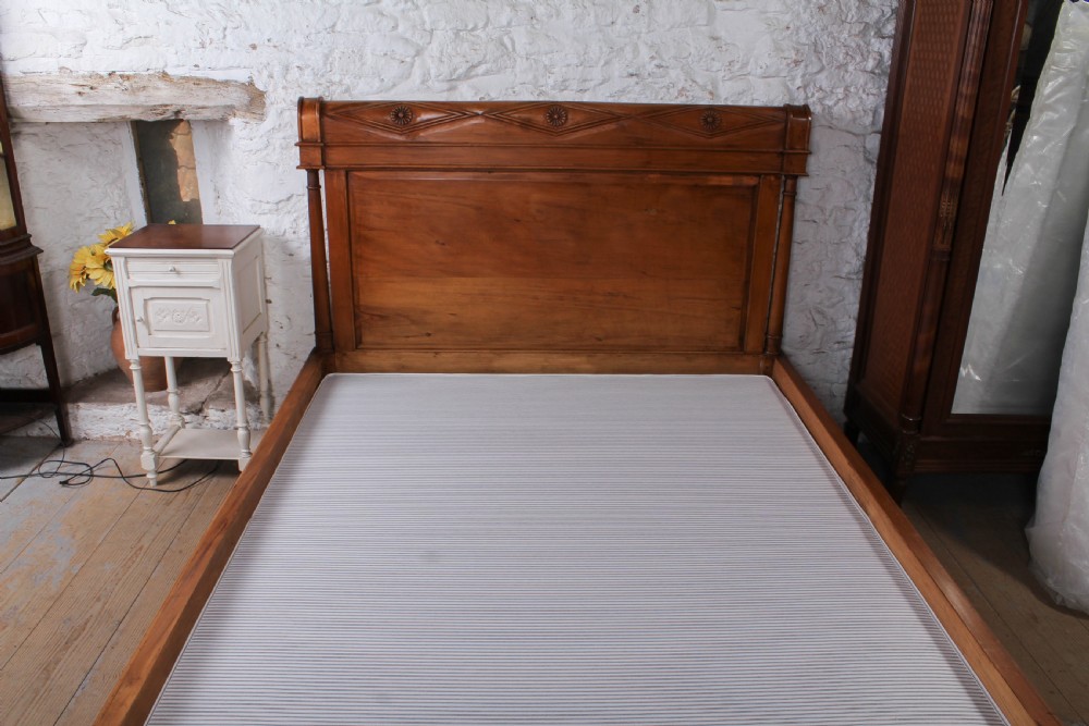 Very Nice French Sleigh King Size Bed with Delightful Low End – Includes Bed Base View X