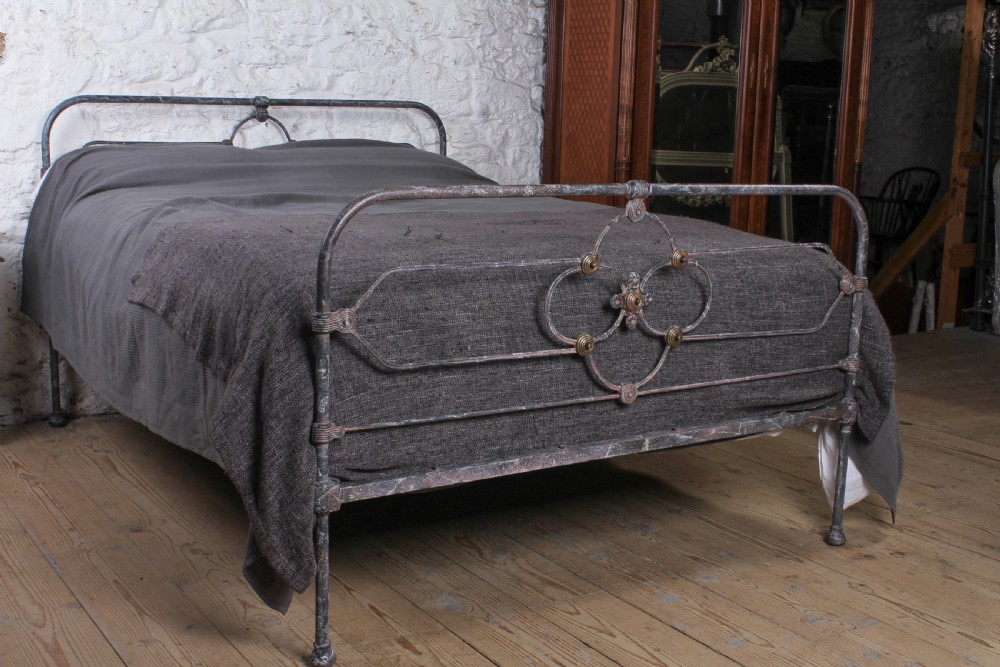 Stunning Iron and Brass King Size Irish Bed in Specialist Paint Finish