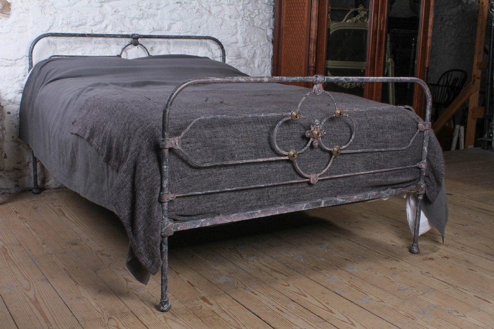 Stunning Iron and Brass King Size Irish Bed in Specialist Paint Finish View II