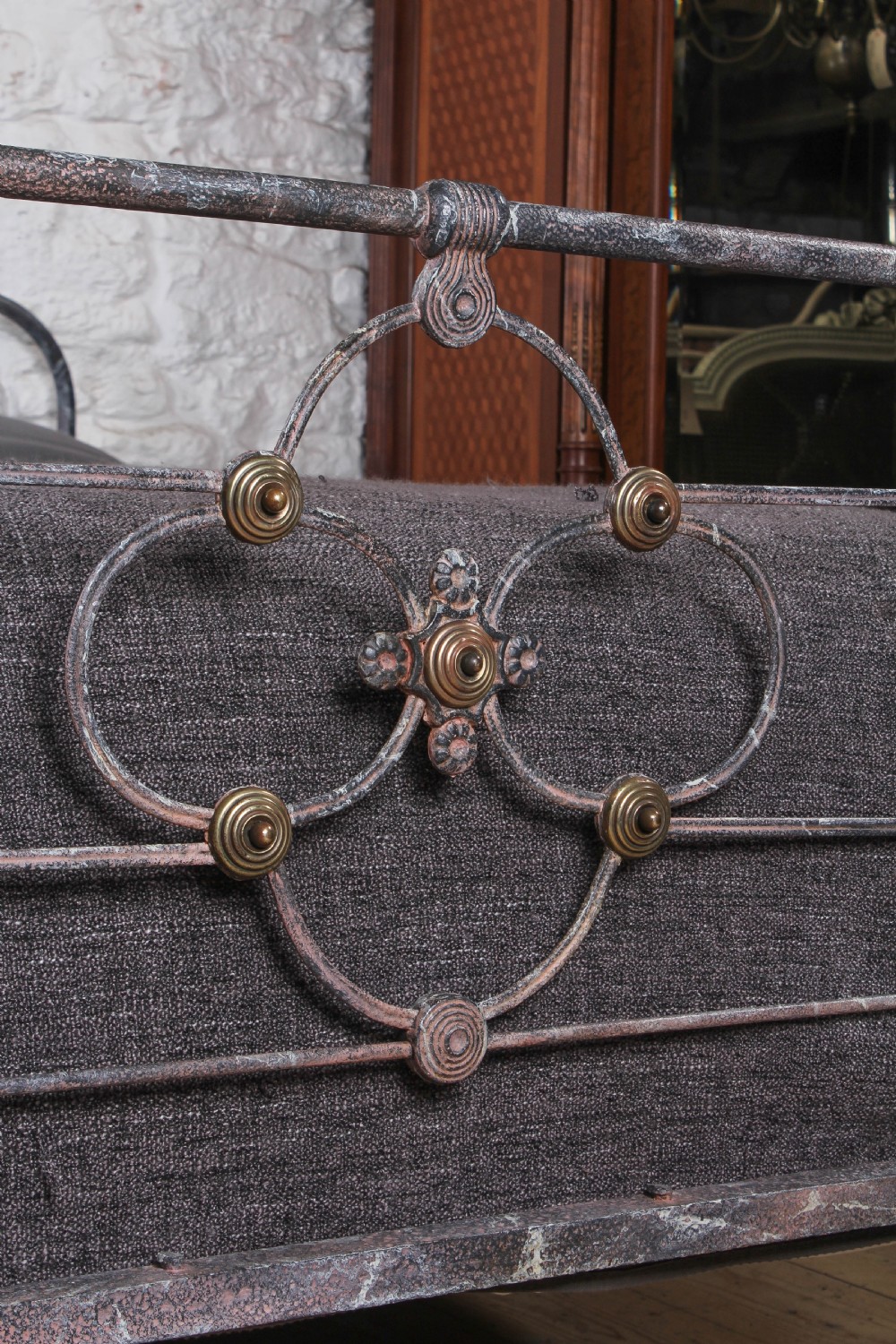 Stunning Iron and Brass King Size Irish Bed in Specialist Paint Finish View V