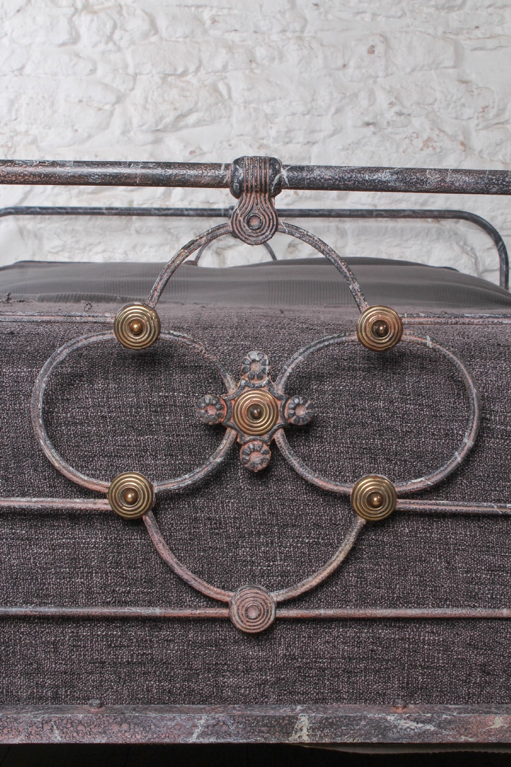 Stunning Iron and Brass King Size Irish Bed in Specialist Paint Finish View VI