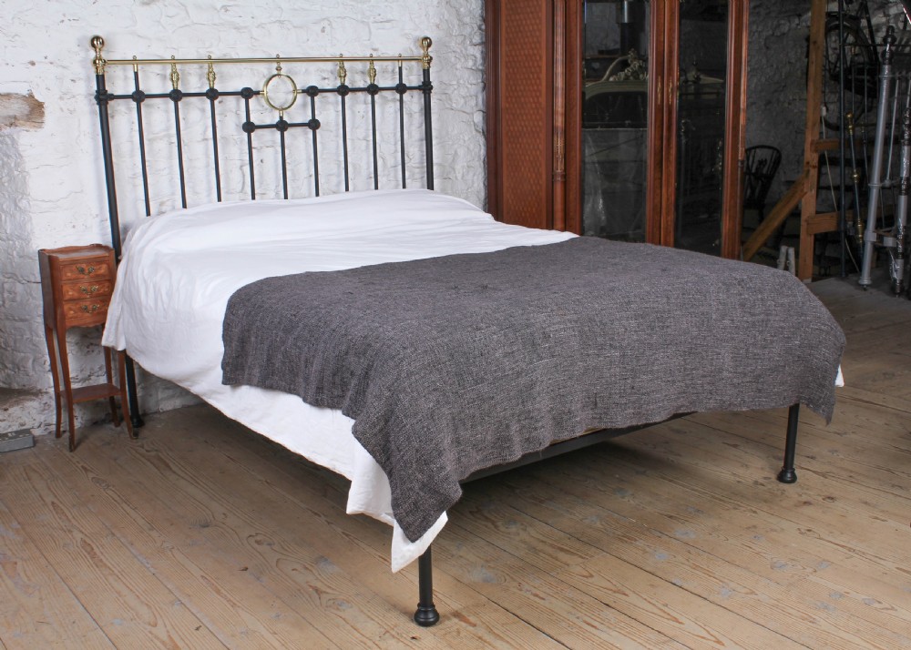 Iron and Brass King Size Victorian No End Bed 