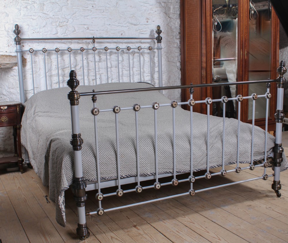 Spectacular Super King Size Victorian Bed with Mother of Pearl Inlay