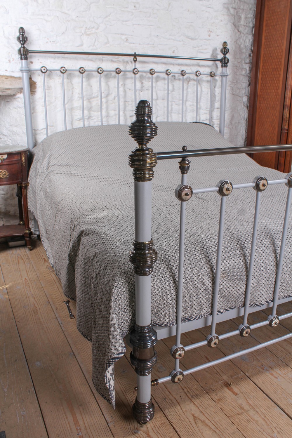 Spectacular Super King Size Victorian Bed with Mother of Pearl Inlay View VI