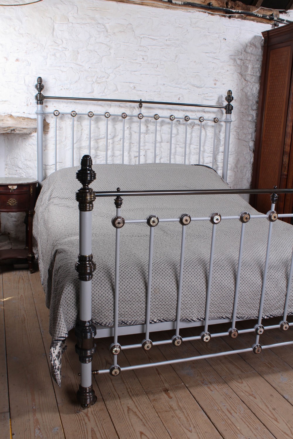 Spectacular Super King Size Victorian Bed with Mother of Pearl Inlay View X