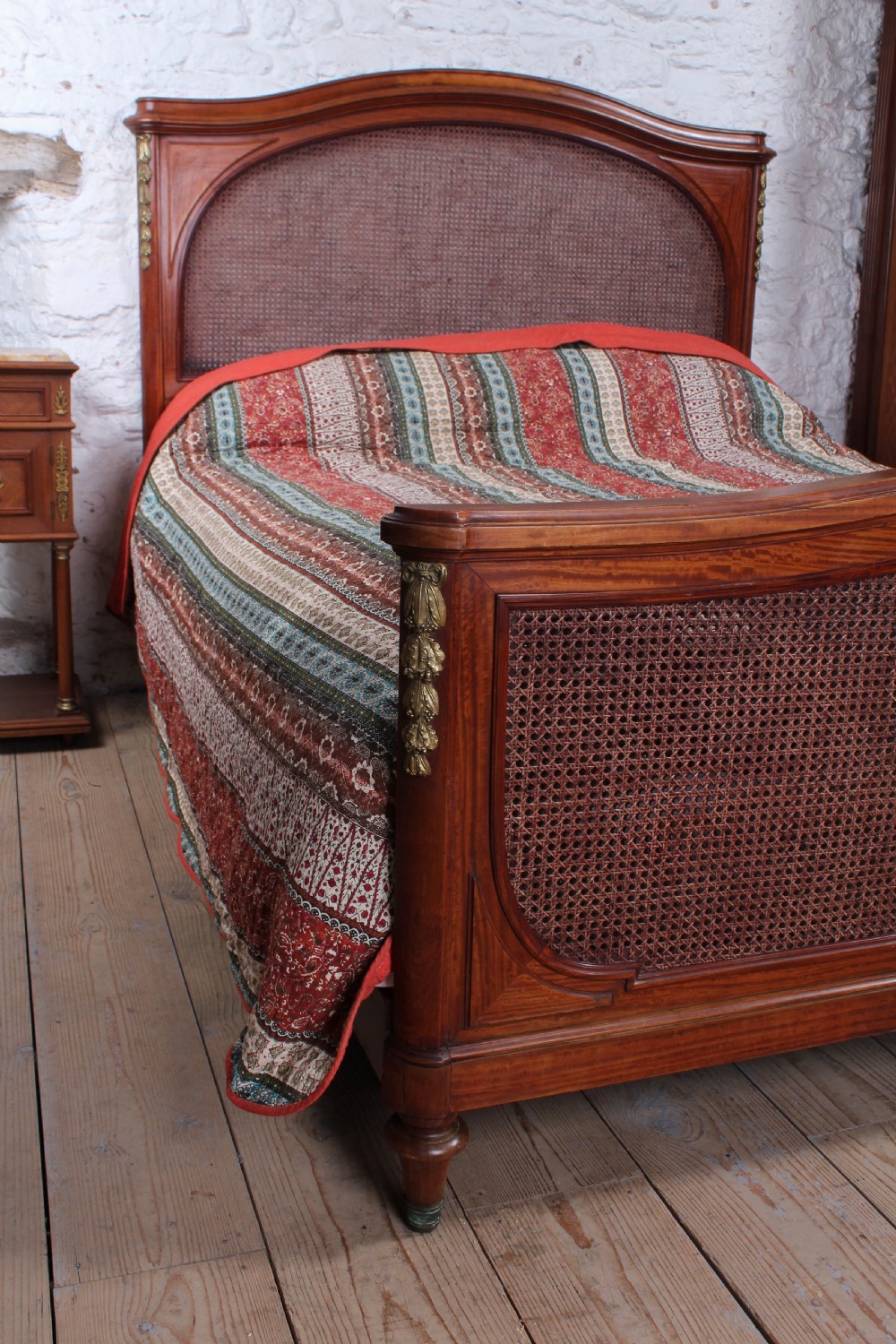 Very Handsome Mahogany Caned King Size Bed View V