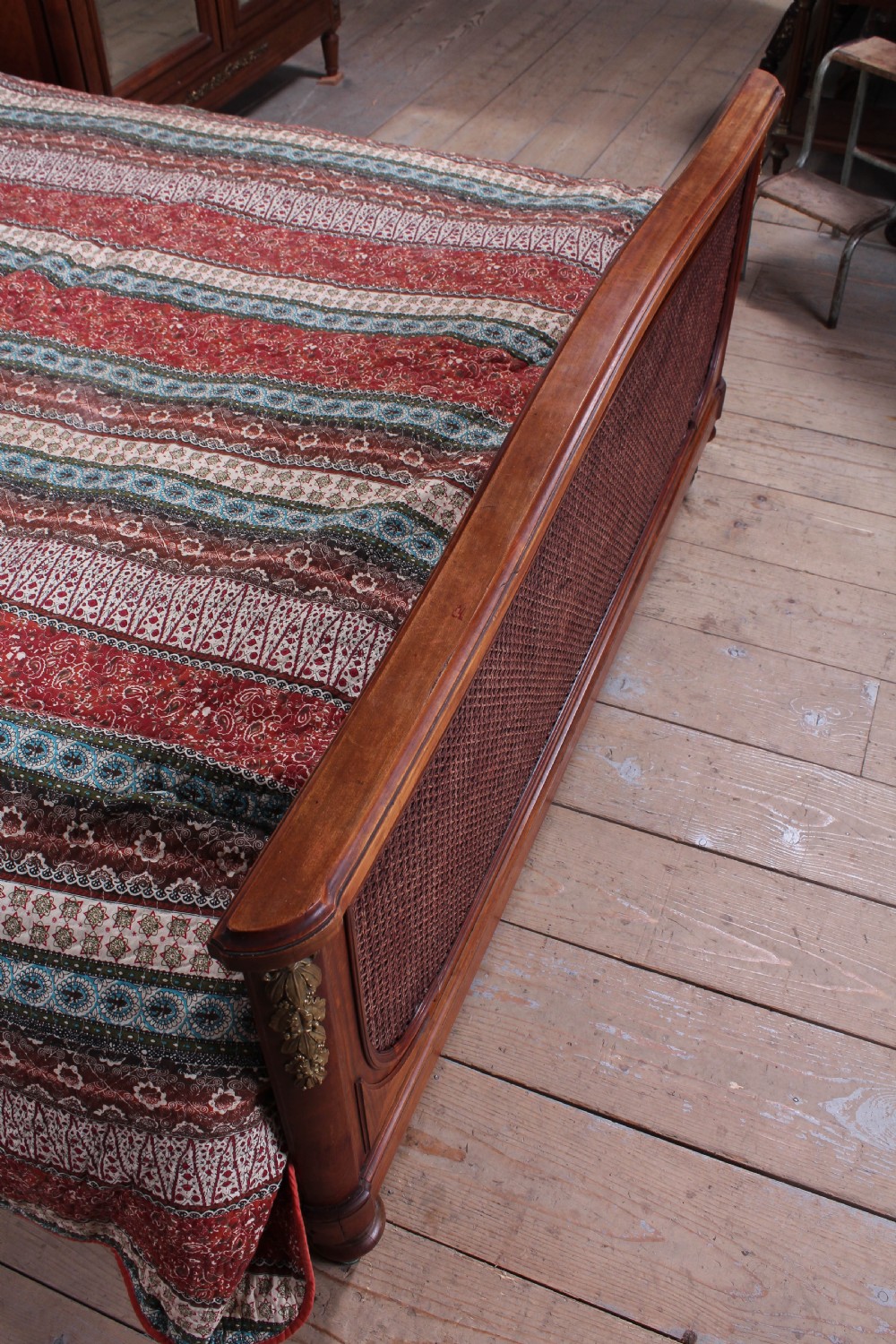 Very Handsome Mahogany Caned King Size Bed View VII