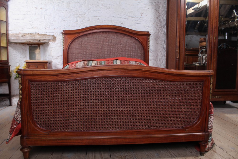 Very Handsome Mahogany Caned King Size Bed View VIII