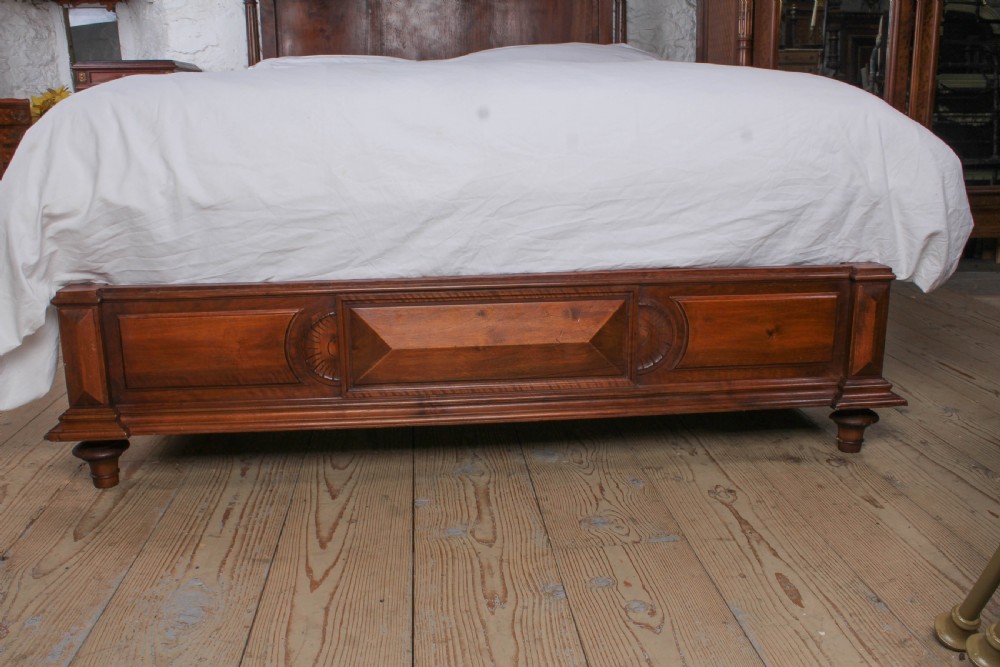 Spectacular French solid walnut king size bed View II