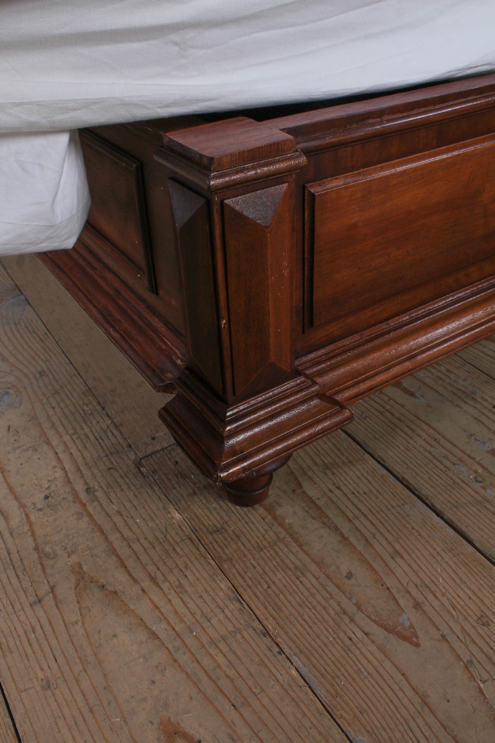 Spectacular French solid walnut king size bed View III