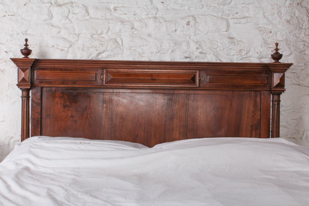 Spectacular French solid walnut king size bed View IV