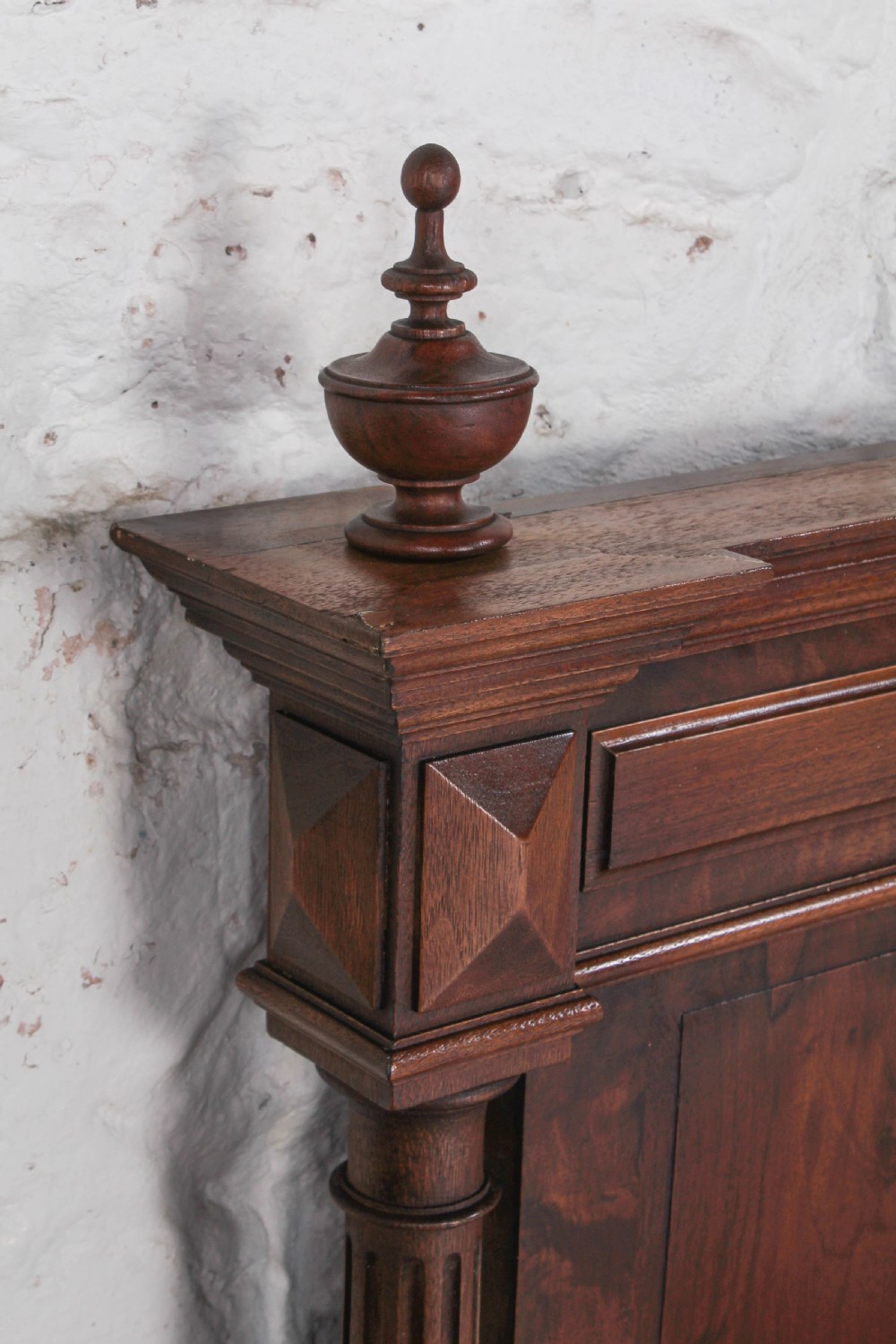 Spectacular French solid walnut king size bed View VI