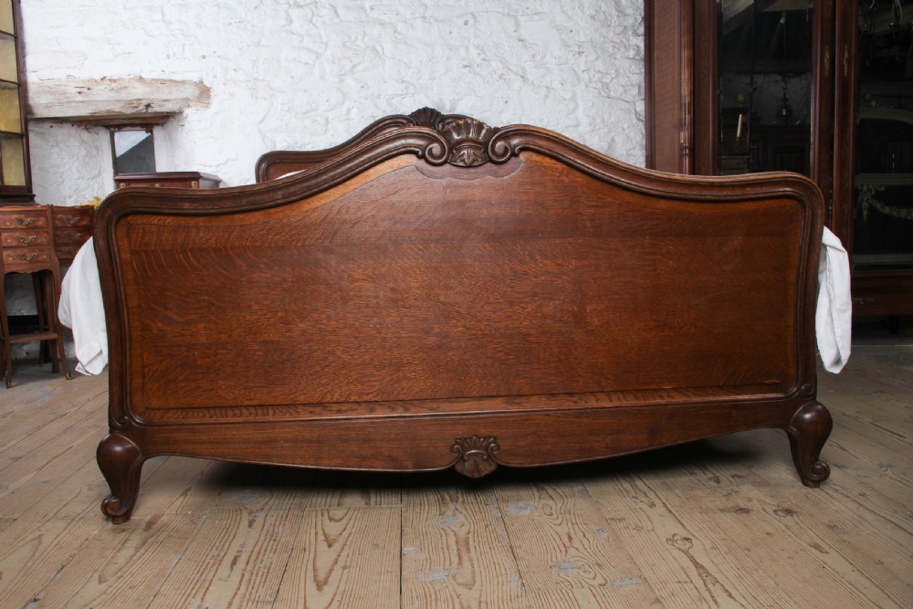 All Original Solid Oak Louis XV Style King Size Bed View II