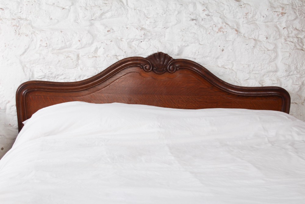 All Original Solid Oak Louis XV Style King Size Bed View III