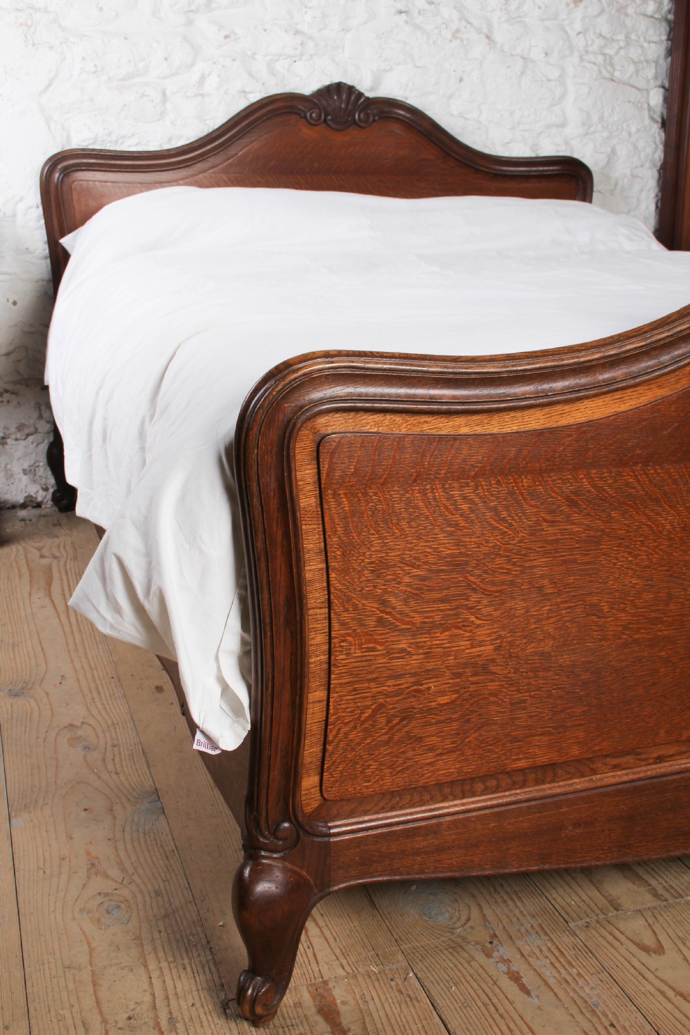 All Original Solid Oak Louis XV Style King Size Bed View V