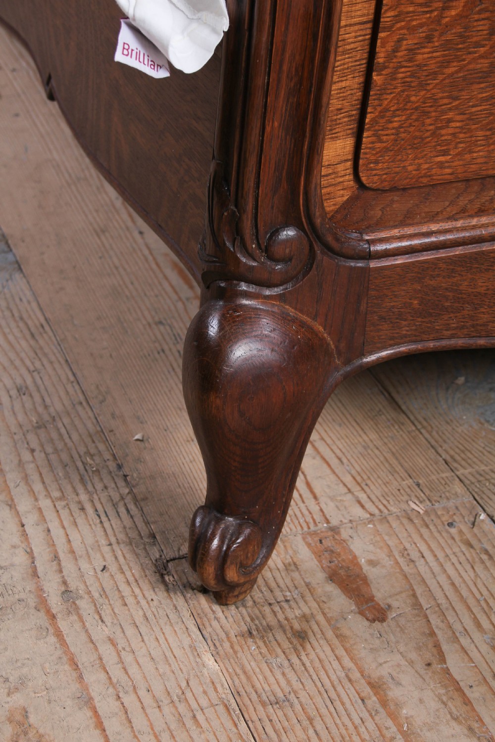 All Original Solid Oak Louis XV Style King Size Bed View VI