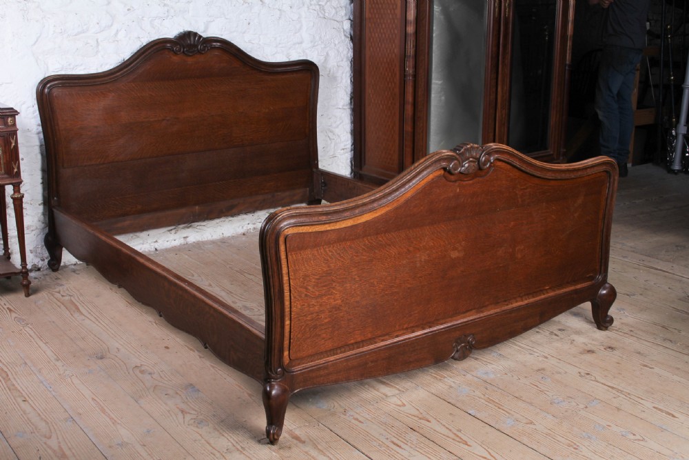 All Original Solid Oak Louis XV Style King Size Bed View VII