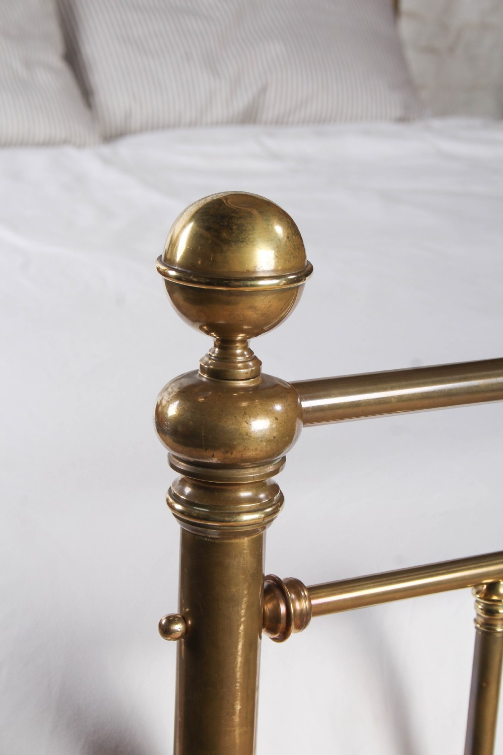 Stunning All Brass King Size Bed with Hand-Chased Foliate Detail View IV