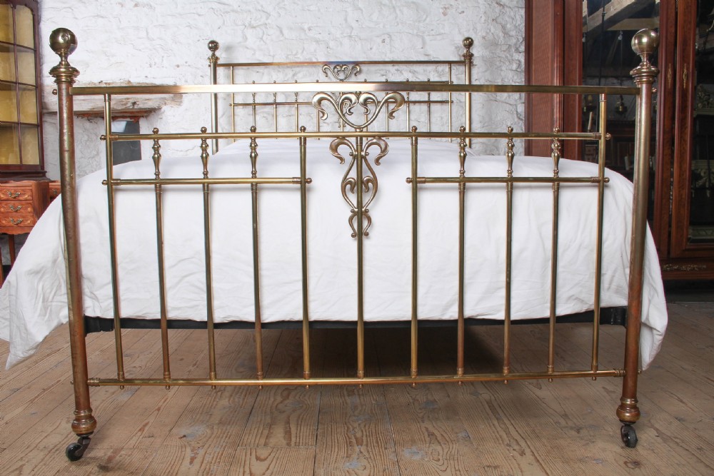 Very Nice Art Nouveau All Brass King Size Bed View II