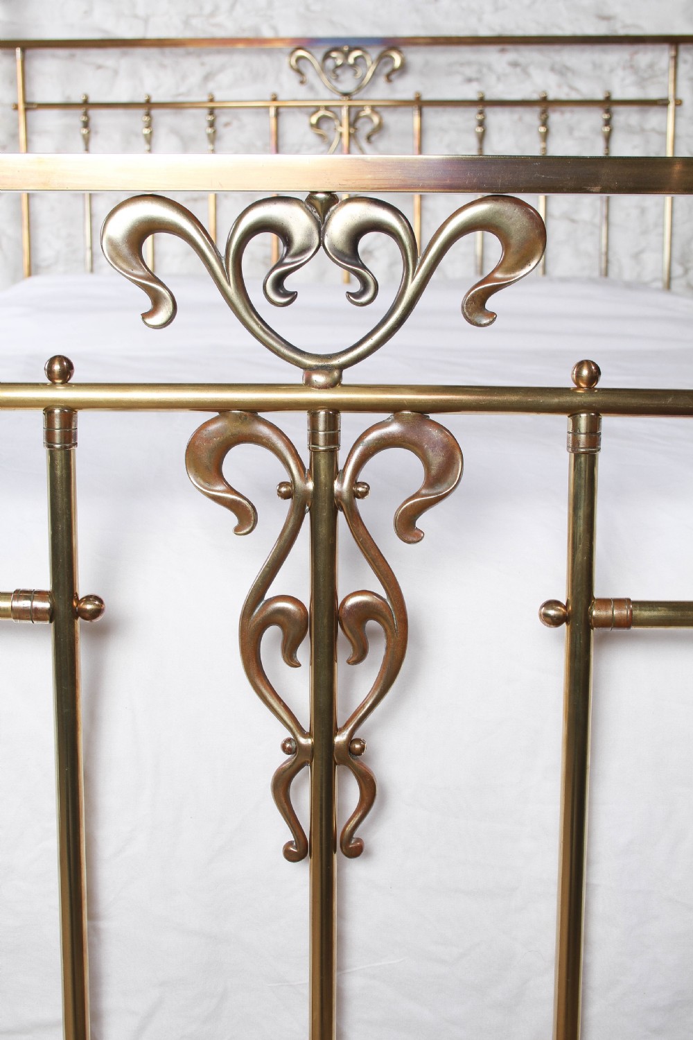 Very Nice Art Nouveau All Brass King Size Bed View III