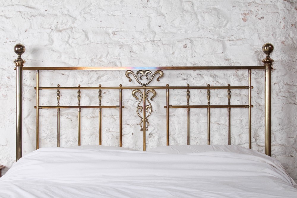 Very Nice Art Nouveau All Brass King Size Bed View IV