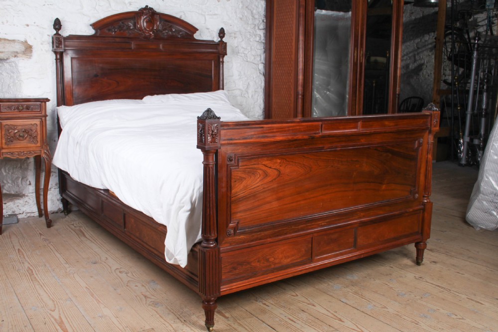 Beautiful Rosewood Louis XVI Style Gentleman’s Double Bed