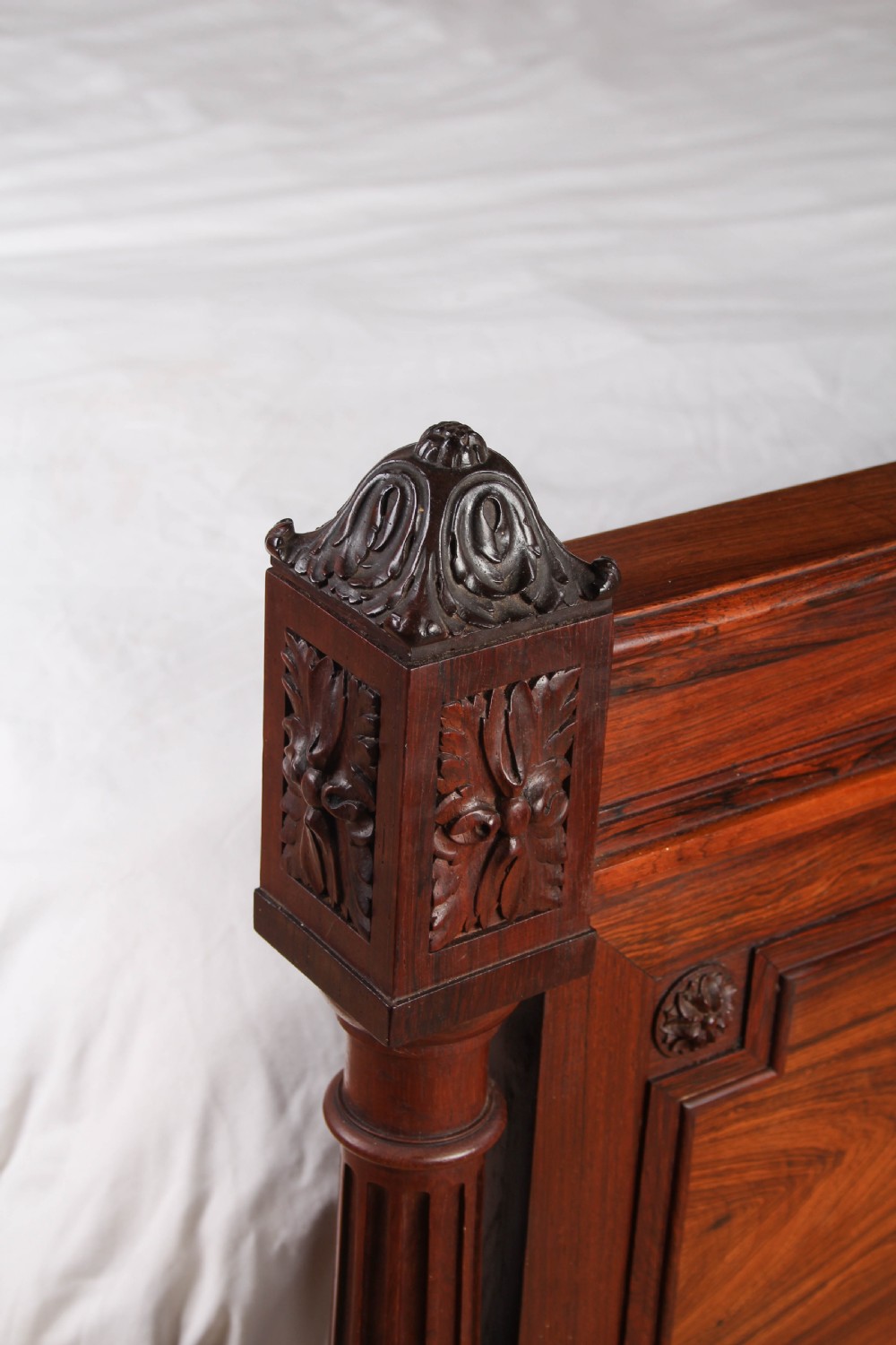 Beautiful Rosewood Louis XVI Style Gentleman’s Double Bed View IV