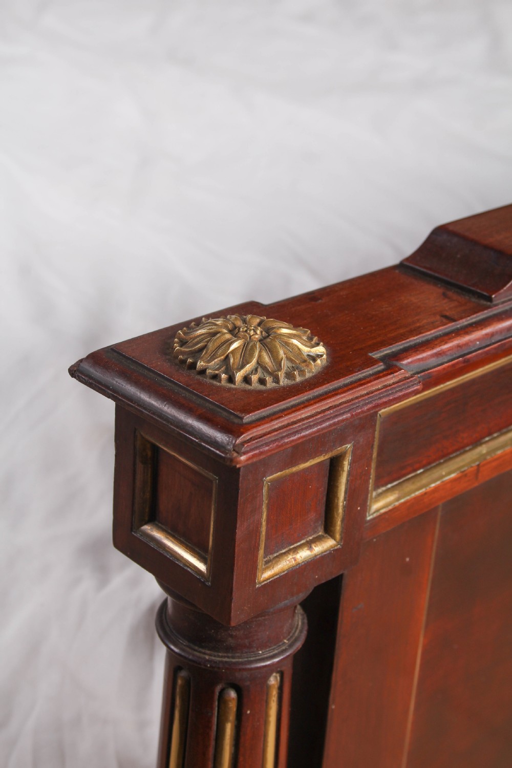 Handsome King Size Mahogany Bed with Brass Inlay View VII