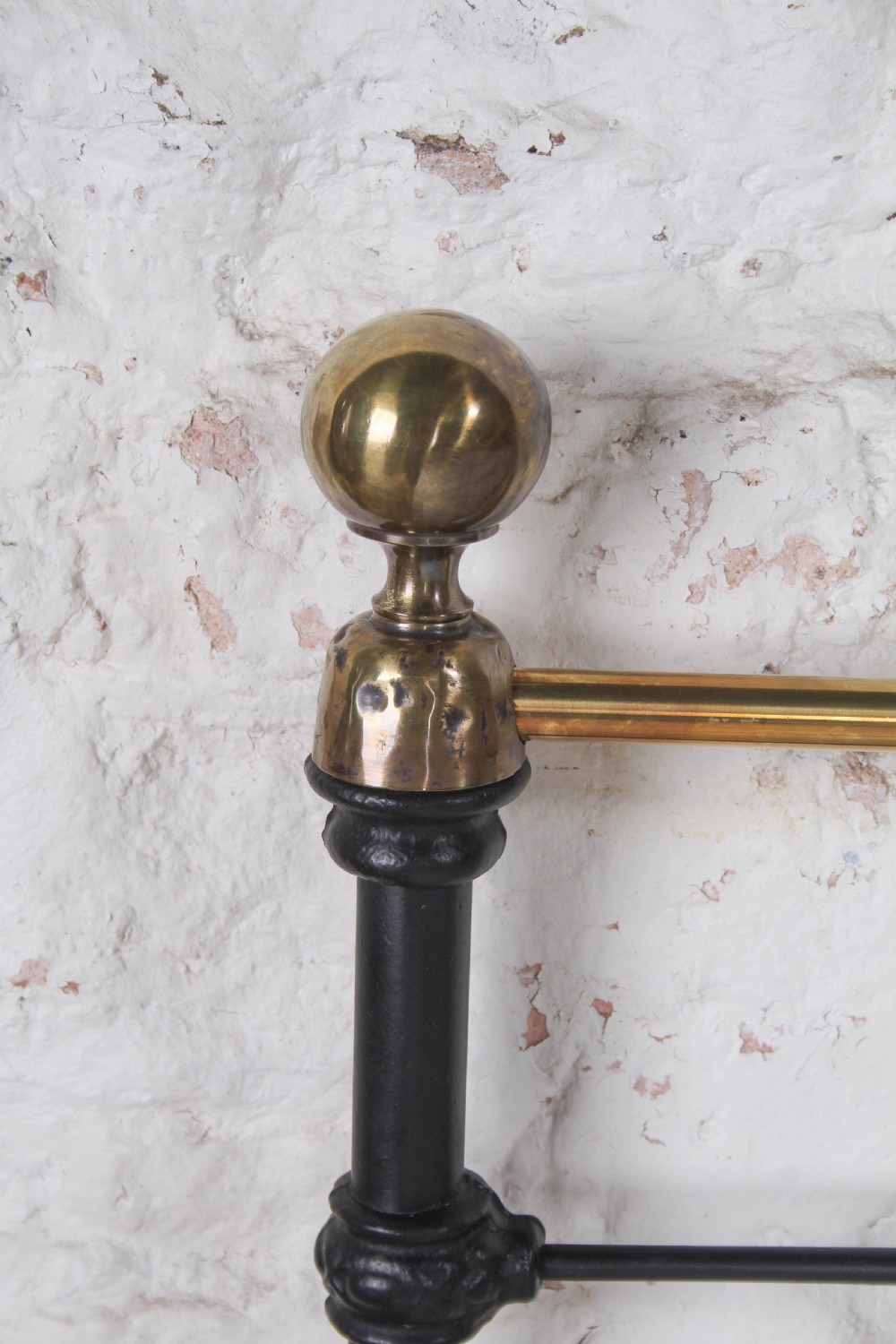 Victorian Black and Brass No End King Size Bed with Attractive Upstand.  View VI