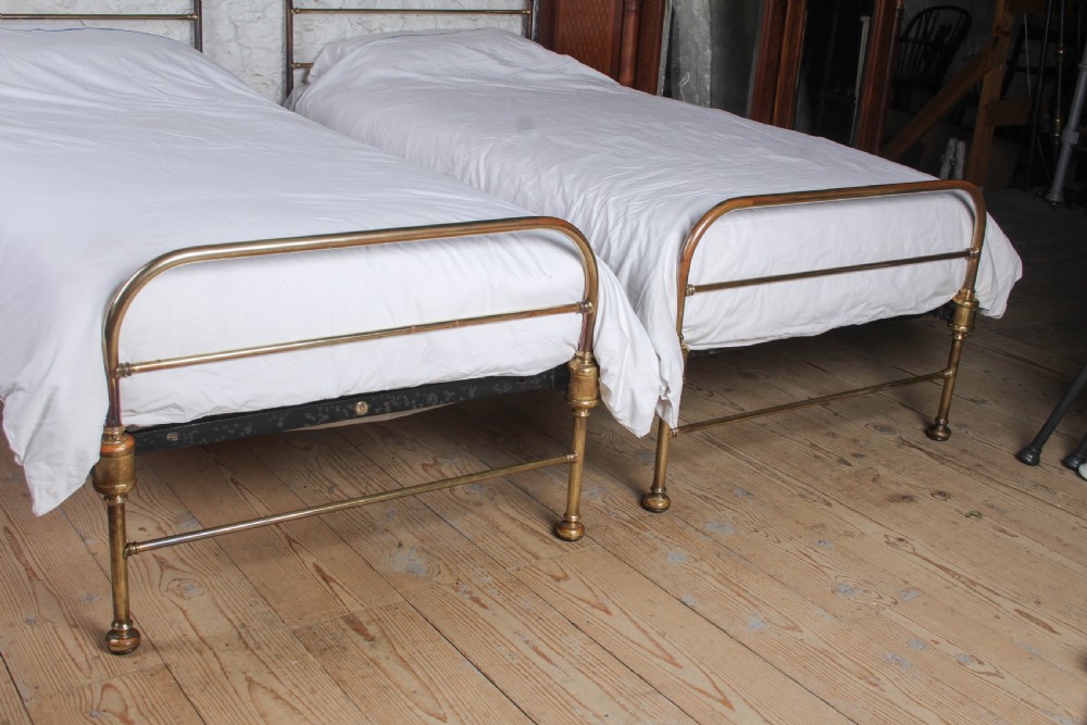 Lovely Pair of Heals and Sons brass Sigle Beds (Can be Joined)  View II