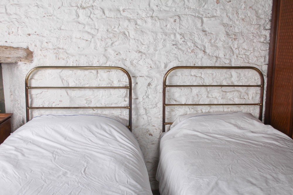 Lovely Pair of Heals and Sons brass Sigle Beds (Can be Joined)  View III
