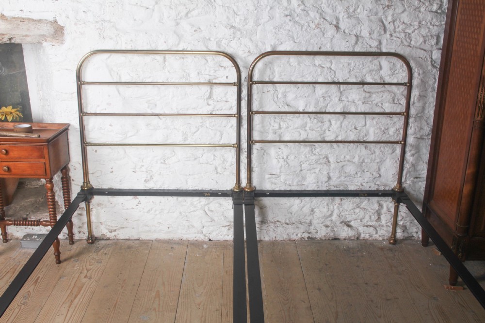 Lovely Pair of Heals and Sons brass Sigle Beds (Can be Joined)  View VII