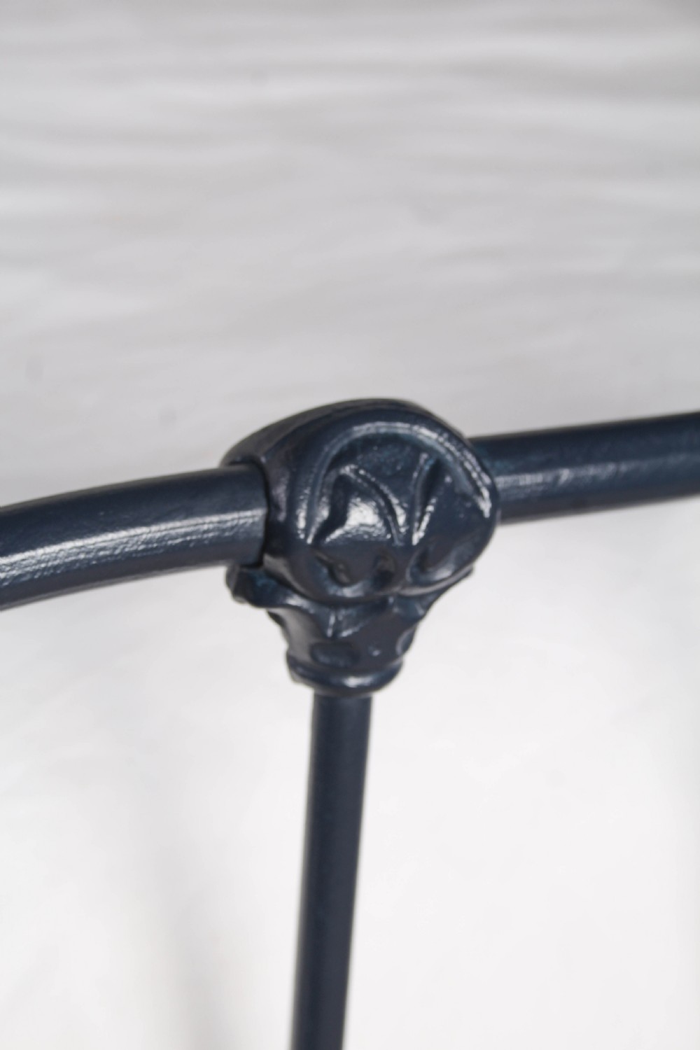 Rare and individual simple all iron king size bed with very unique decorative detail View III
