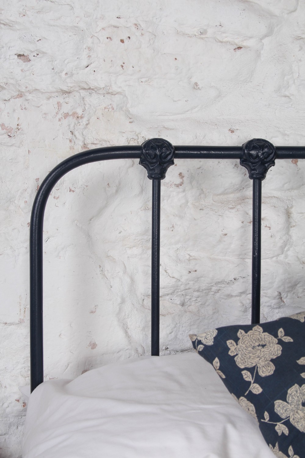 Rare and individual simple all iron king size bed with very unique decorative detail View VI