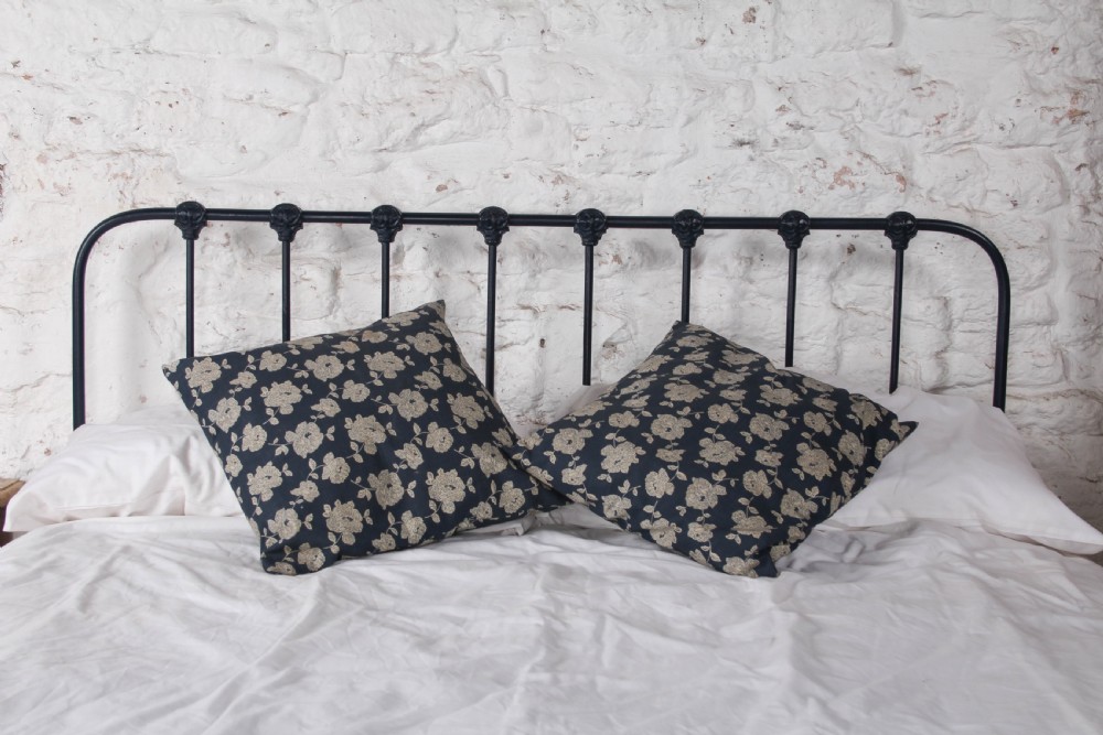 Rare and individual simple all iron king size bed with very unique decorative detail View VII
