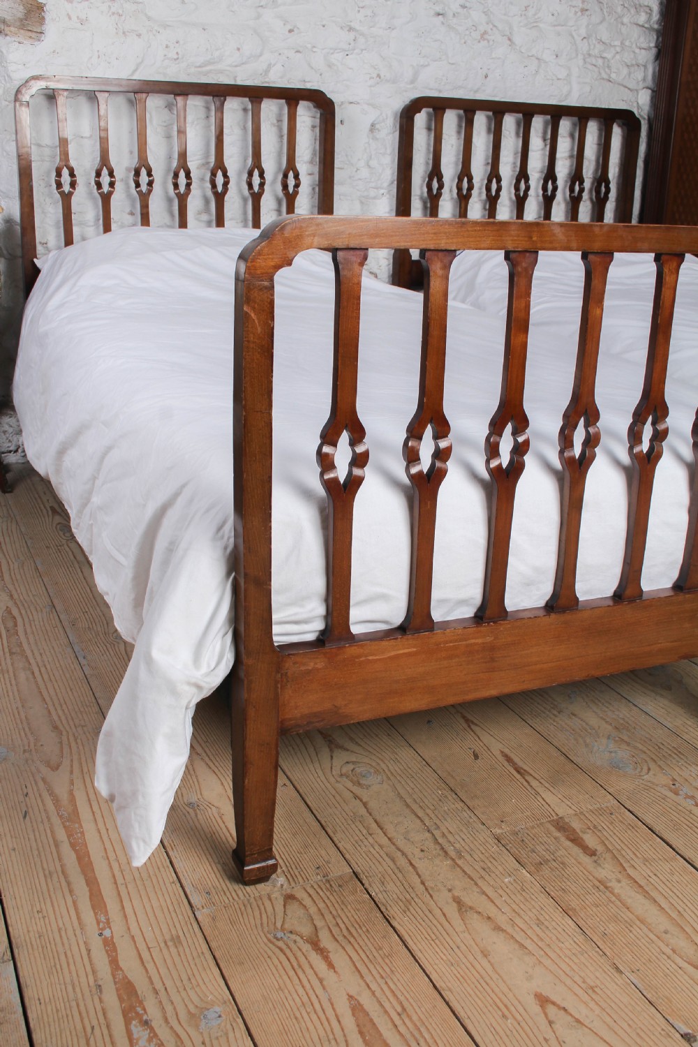 Positively Charming Pair of Mahogany Single Beds View II